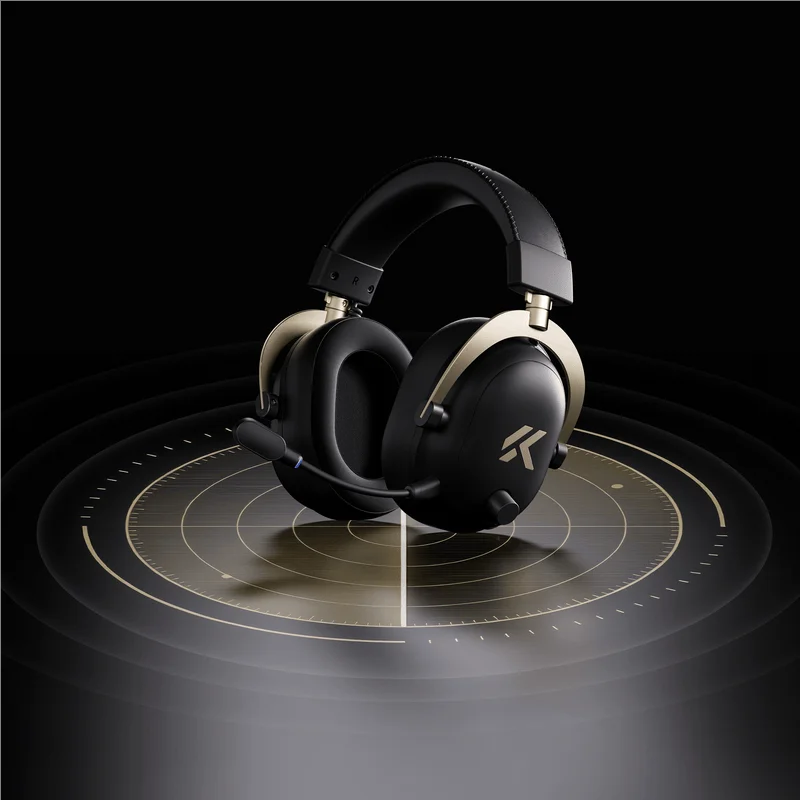 Cuffie gaming wireless MCHOSE V9 Turbo 7.1 Surround Sound RGB Esports con driver da 60mm, microfono con cancellazione del rumore e base di ricarica