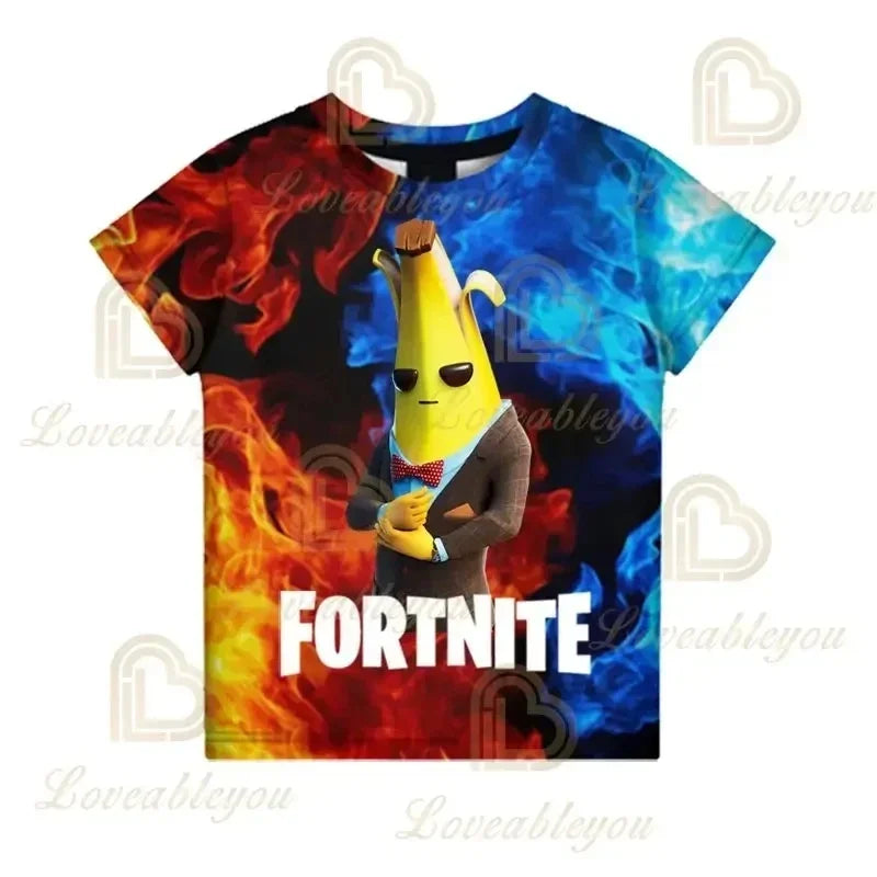 Camiseta 3D Battle Royale Fortnite, camisetas para hombres y mujeres, niños y niñas, tops de dibujos animados Victory, ropa para adolescentes, camisetas y tops infantiles de héroes de videojuegos