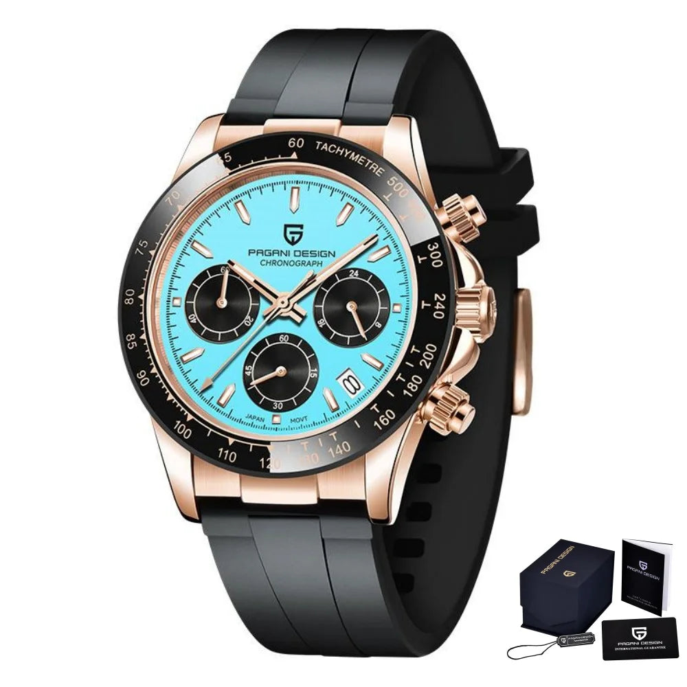 Nuovo originale PAGANI DESIGN PD-1664 orologio da uomo di lusso, movimento al quarzo giapponese VK63, zaffiro, impermeabile, cronografo, oro