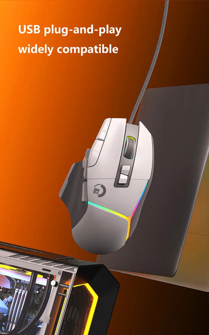 Mouse de gaming wireless ergonomic, reîncărcabil prin USB, Bluetooth, cu senzor optic, programabil, cu conexiune prin cablu, pentru Windows
