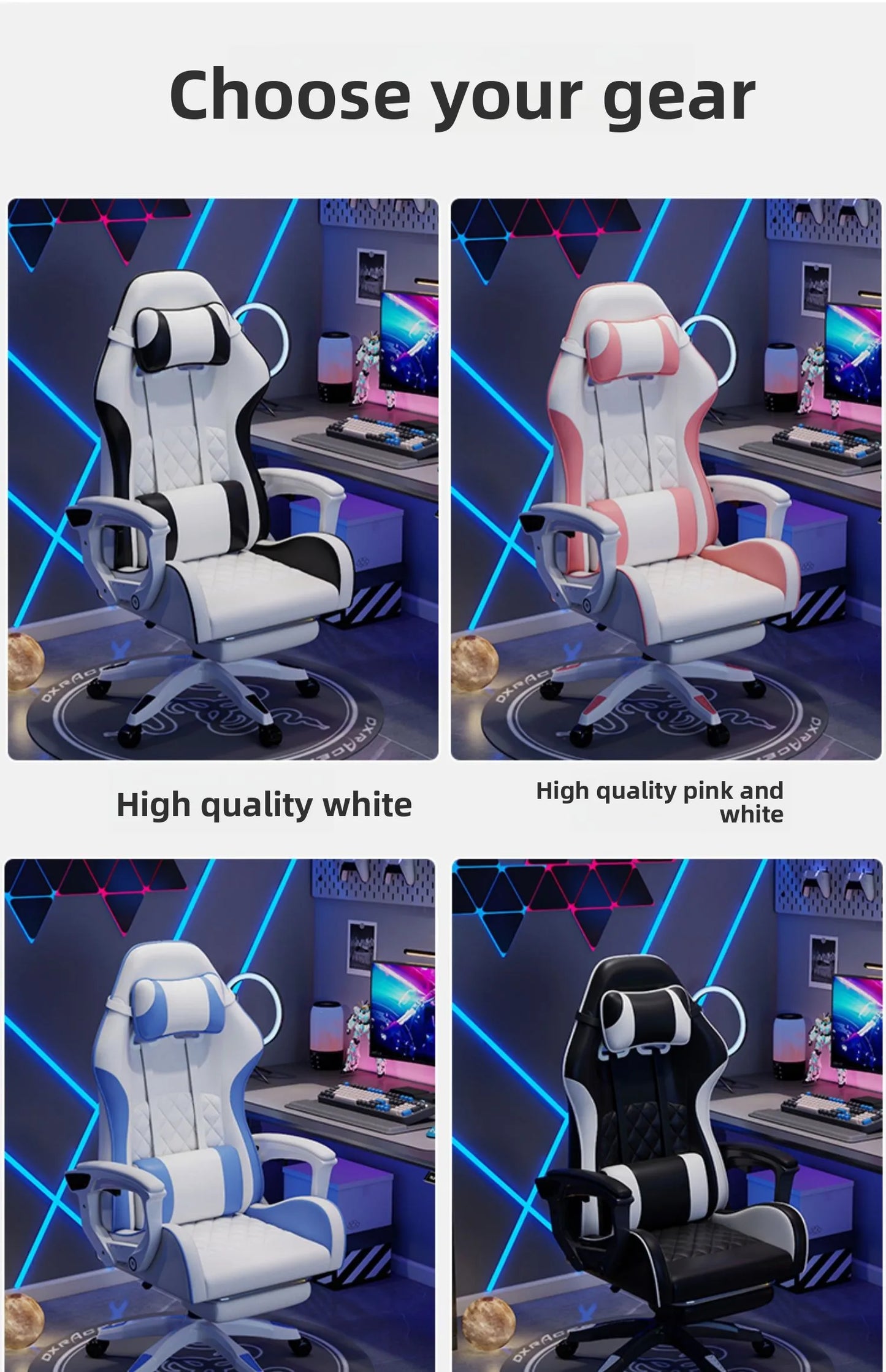Silla gaming masculina para e-sports, cómoda para estar sentado durante períodos prolongados; silla de ordenador reclinable para momentos de ocio, con respaldo