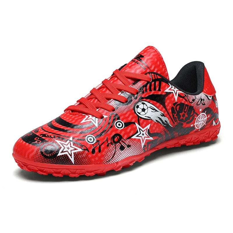 Chaussures de football pour étudiants, chaussures de sport, terrain de société, chaussures de football pour garçons, futsal, baskets rapides d'intérieur, crampons originaux pour la cheville, chaussures de football