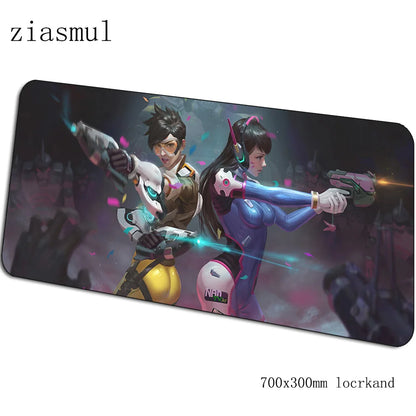 Alfombrilla gamer D.Va 70x30cm XL para ratón gaming, PC y portátil, tapete de escritorio bonito para juegos, regalo de Navidad para gamers, alfombrilla gamepad