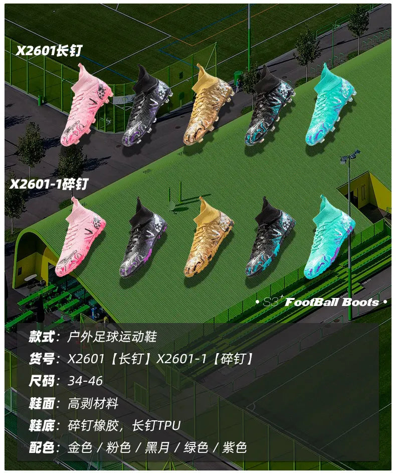 Nuove scarpe da calcio professionali da uomo antiscivolo, unisex, traspiranti, per futsal e sport, nuovi tacchetti ultraleggeri per dropshipping
