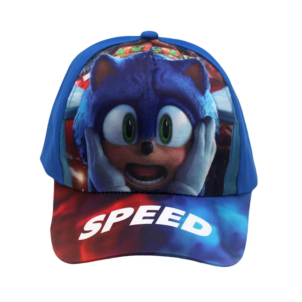 Najnovija podesiva dječja bejzbol kapa s 48-54 cm, sonični print, anime repovi, knuckles, sjenom i suncem, plavi jež, dječja vanjska kapa, poklon