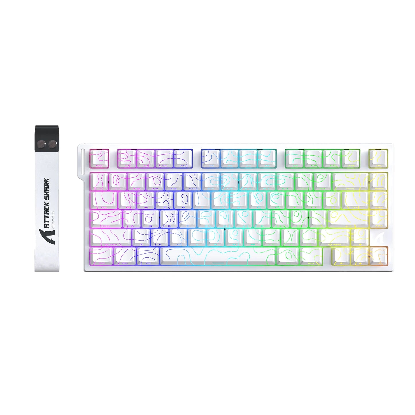 Teclado gaming magnético con cable ATTACK SHARK R82 HE 75% RGB 8000Hz Rapid Trigger, activación de 0.005mm