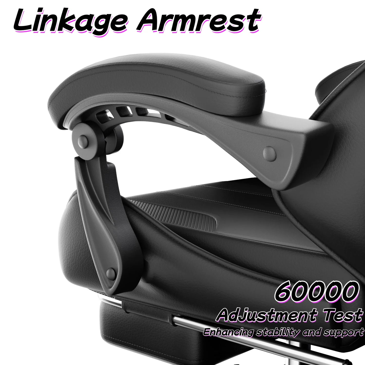 Silla gaming ergonómica, silla de oficina para ordenador con reposapiés y reposacabezas, silla de oficina para adultos con altura y respaldo ajustables