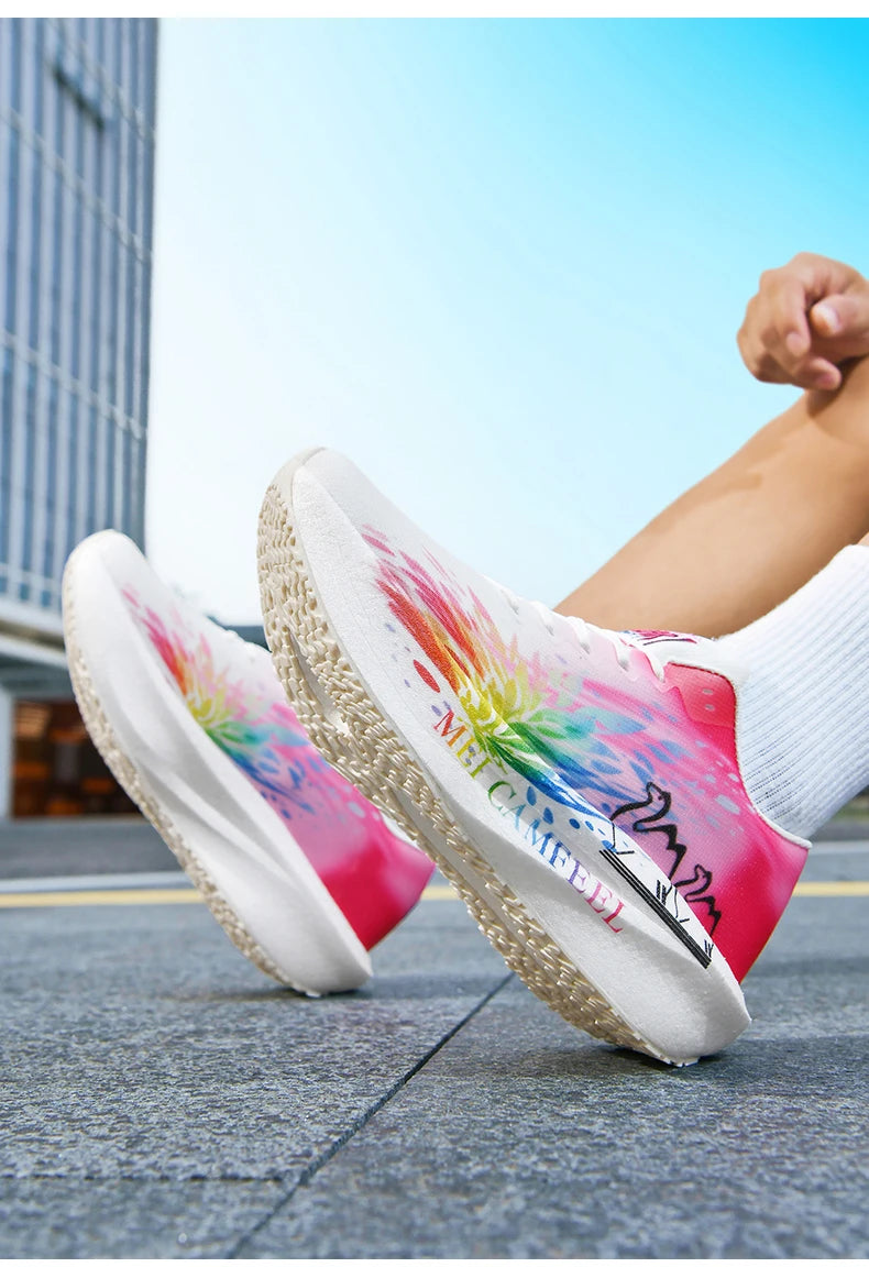 Scarpe da running 2026 con nuovo motivo Eagle, piastra in carbonio, scarpe sportive da maratona ultraleggere, traspiranti e ammortizzate per allenamento di corsa