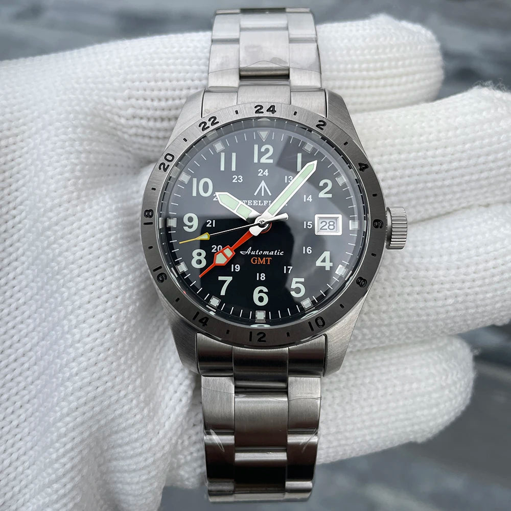 Relógio de pulso mecânico STEELFLIER Official SF792 GMT, movimento NH34, luminescência Super BGW9 C3, resistente à água até 200M, relógio de mergulho de luxo para homem