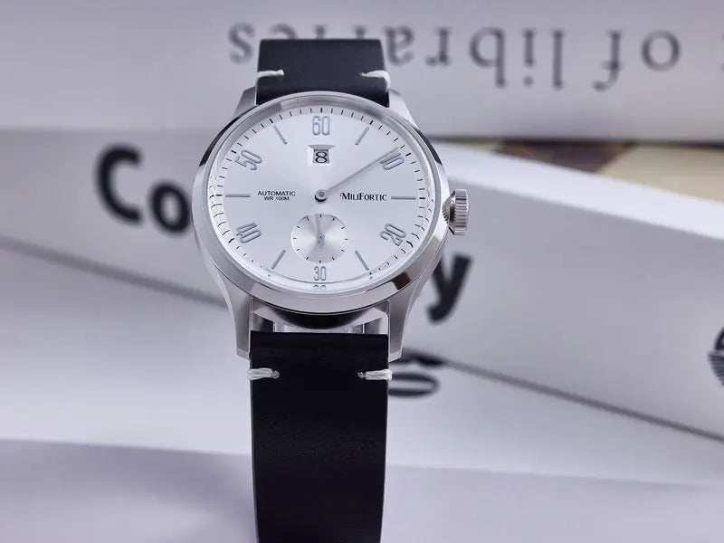 Milifortic 38MM Minimalist Jumping Hour Auto Watch Man R088 Sapphire Crystal 10ATM Vintage Stainless Steel Mechanical Watches
