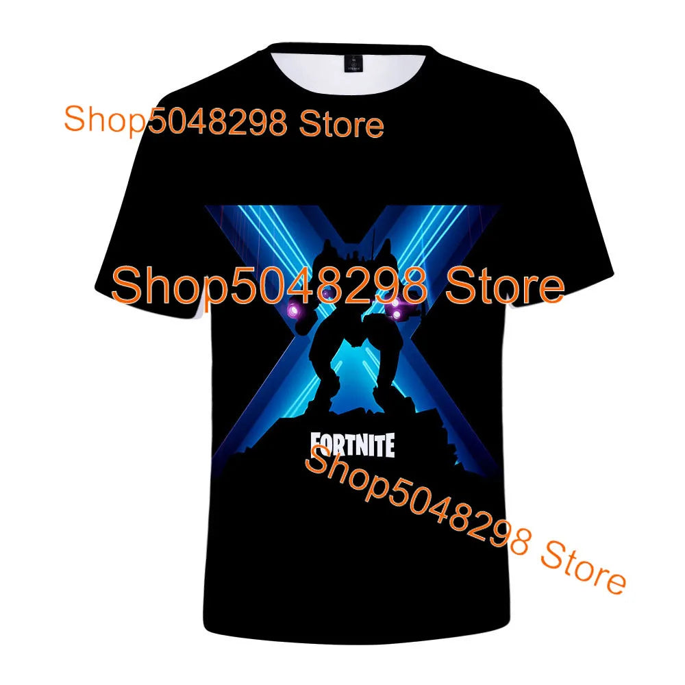 T-shirt Fortnite Bushranger per bambini, stampa 3D Banana Peely, T-shirt da uomo e donna, maglietta Battle Royale, top estivo, regalo di compleanno