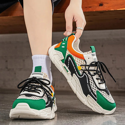 Scarpe sportive da uomo estive in mesh, casual e alla moda, con lacci, per camminare, 2026 nuove sneakers giovani per uso quotidiano e pendolarismo, comode e versatili