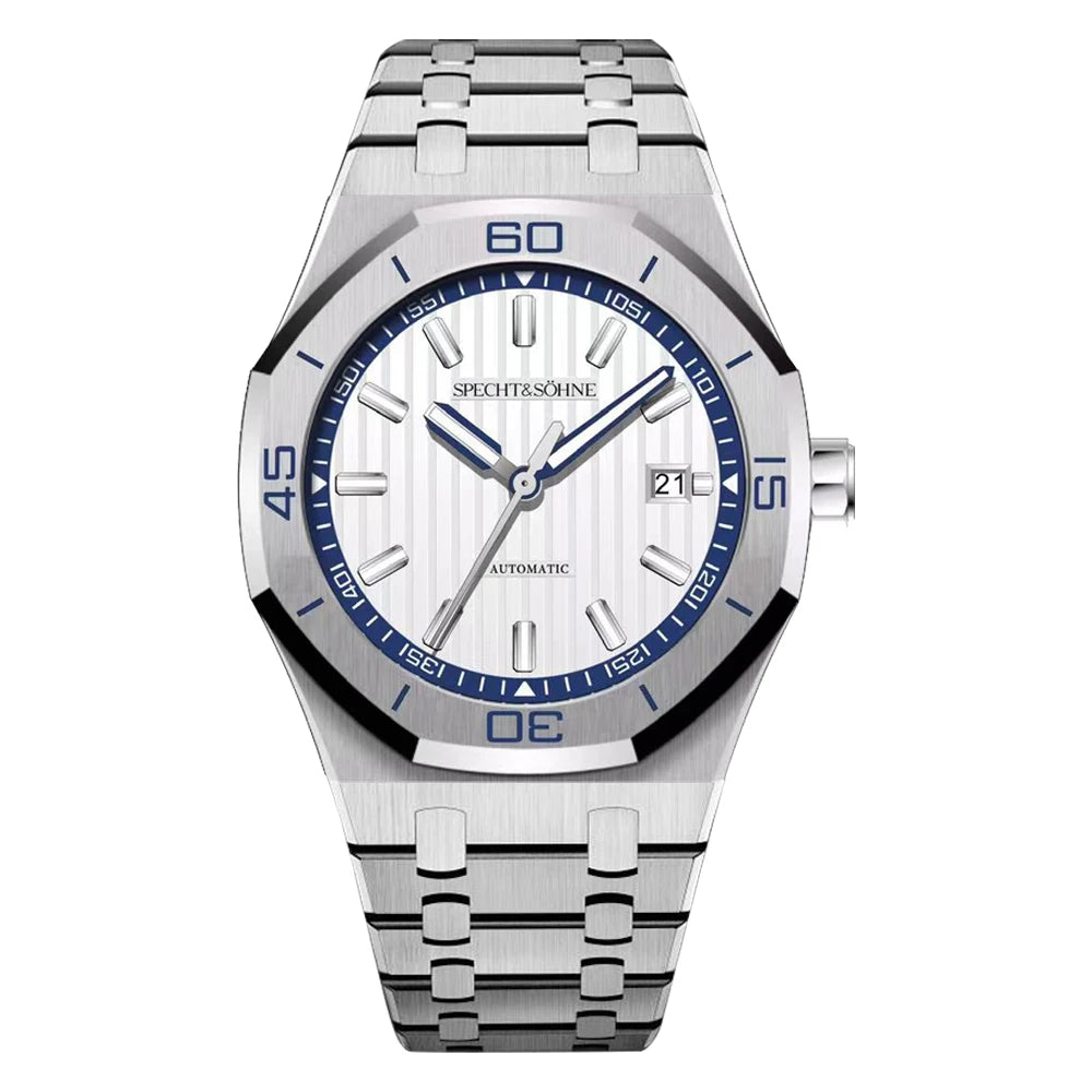 Specht & Sohne New 40mm Men Automatic Mechanical Watches Men Luxury Stainless Steel Watch Rubber Relogio Masculino Waterproof