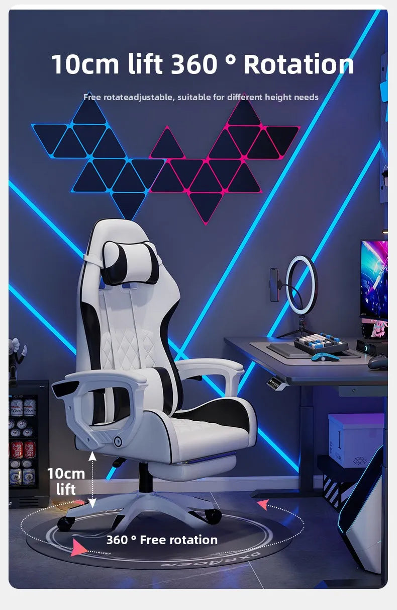 Silla gaming masculina para e-sports, cómoda para estar sentado durante períodos prolongados; silla de ordenador reclinable para momentos de ocio, con respaldo