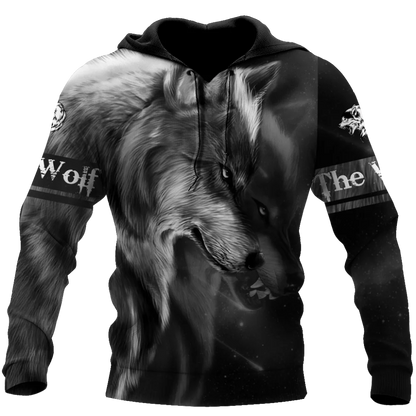 Sweatshirt com Capuz Unissexo Wolf com Impressão 3D, Pullover Cool com Gráfico Animal, Streetwear Masculino