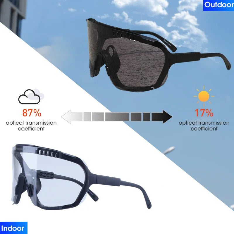 Lunettes de soleil photochromiques DEVOURS pour le cyclisme, hommes et femmes, sport, VTT, vélo, lunettes MTB, changement de couleur