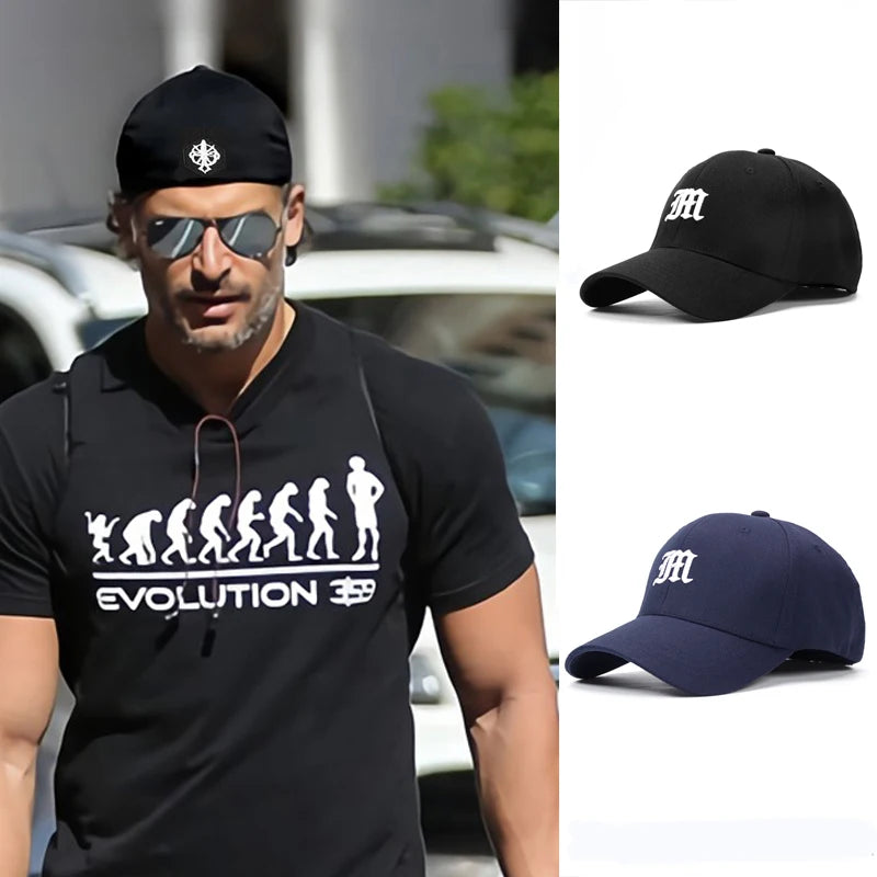 Fitted Full Stretch Closed Cap Hat Letter M Flexible Bill New Trucker Men Flex Dad Hip Hop Baseball Snapback Sun Visor Era