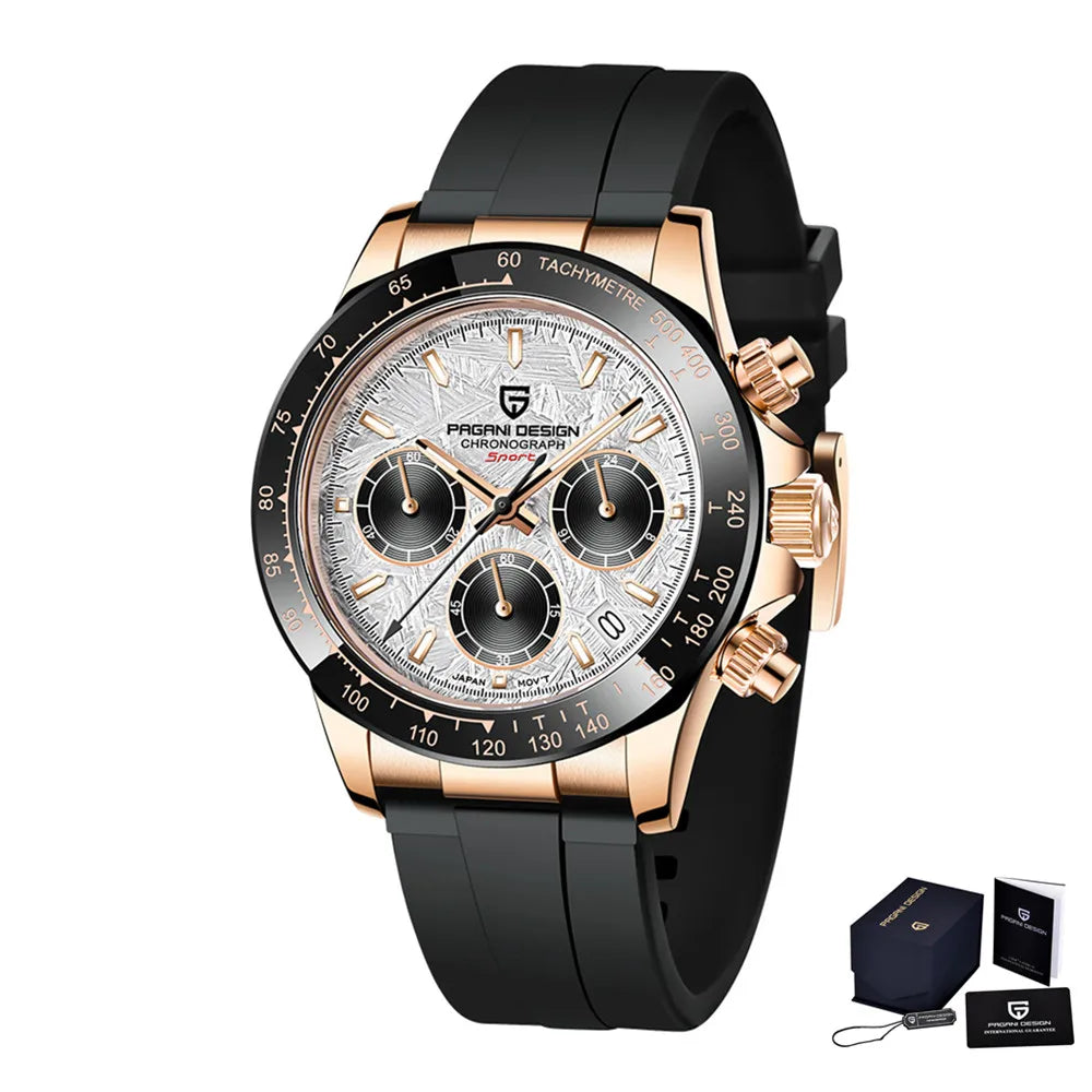Nuovo originale PAGANI DESIGN PD-1664 orologio da uomo di lusso, movimento al quarzo giapponese VK63, zaffiro, impermeabile, cronografo, oro
