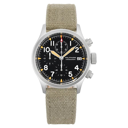 Orologio cronografo al quarzo Militado VK61 VK67, 39mm, cassa in acciaio inox 316L, 3 quadranti, impermeabile 100M, orologio militare multifunzione