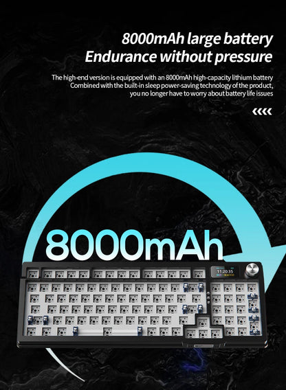 Kit de teclado YINDIAOY95 Hotswap con pantalla TFT, retroiluminación RGB completa, 2.4GHz, Bluetooth inalámbrico, teclado mecánico DIY personalizado