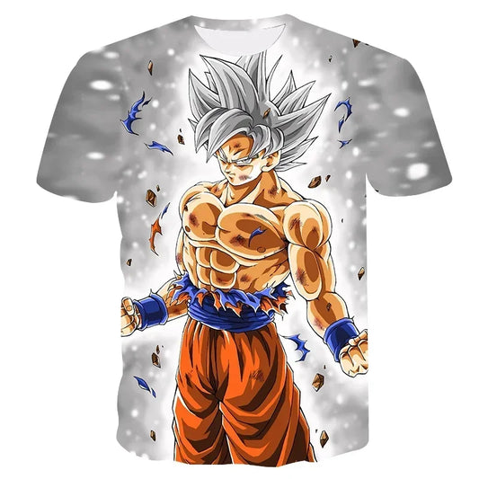 Dragon Ball Goku Cosplay T Shirts Super Saiyan Boys Kids Clothes Short Sleeve T-shirt White Black Orange Breathable Jersey