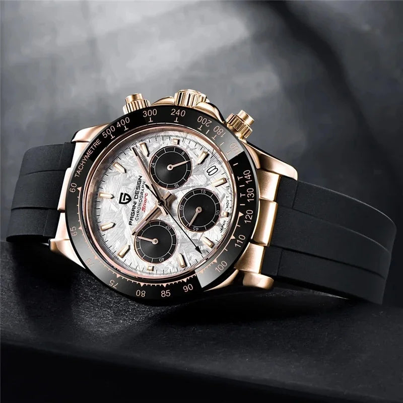 Nuovo originale PAGANI DESIGN PD-1664 orologio da uomo di lusso, movimento al quarzo giapponese VK63, zaffiro, impermeabile, cronografo, oro