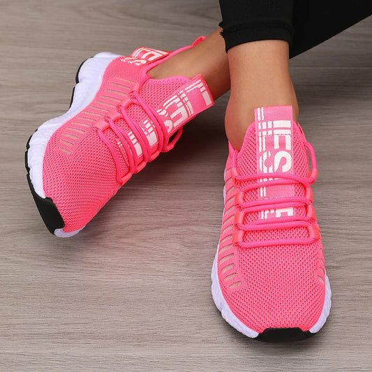 Women's Sports Shoes Mesh Lightweight Soft Sole Jogging Strap Breathable Fashion Sports Walking Casual Tennis Flat Shoes for Men