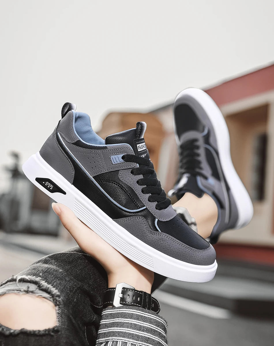 Sneakers basse casual sportive da uomo, stile basket fashion, street style, scarpe da skateboard per ragazzi