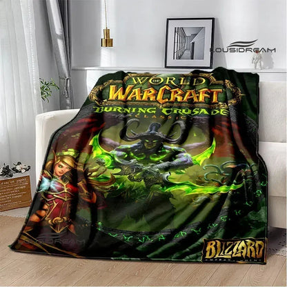 Печатно одеяло Game World of Warcraft, пикник одеяло, топло фланелено одеяло, домашно спално бельо, одеяла за легла, подарък за рожден ден