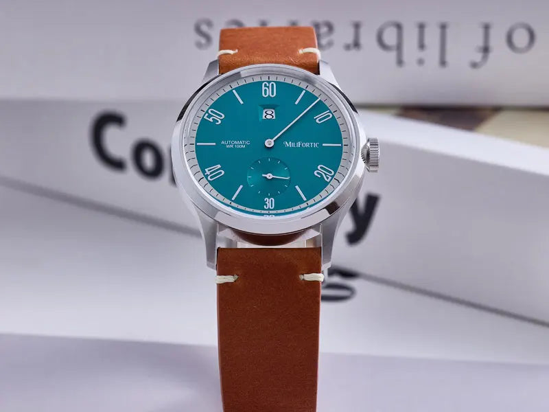 Milifortic 38MM Minimalist Jumping Hour Auto Watch Man R088 Sapphire Crystal 10ATM Vintage Stainless Steel Mechanical Watches