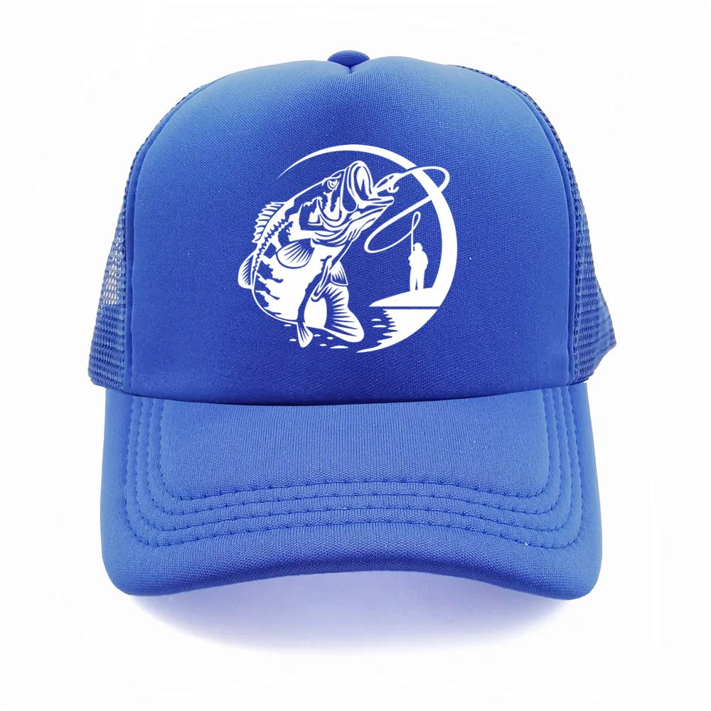 Fishing Skeleton Trucker Cap Summer Men Cool Fisherman Fishing Hat Baseball Cap Unisex Outdoor Mesh Net Caps MZ-238