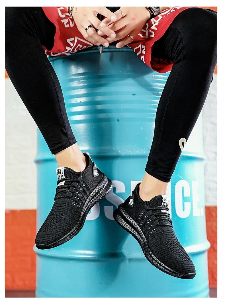 Zapatillas de moda ligeras para hombre, calzado casual transpirable con cordones, zapatos de caminar para hombre, calzado casual de verano