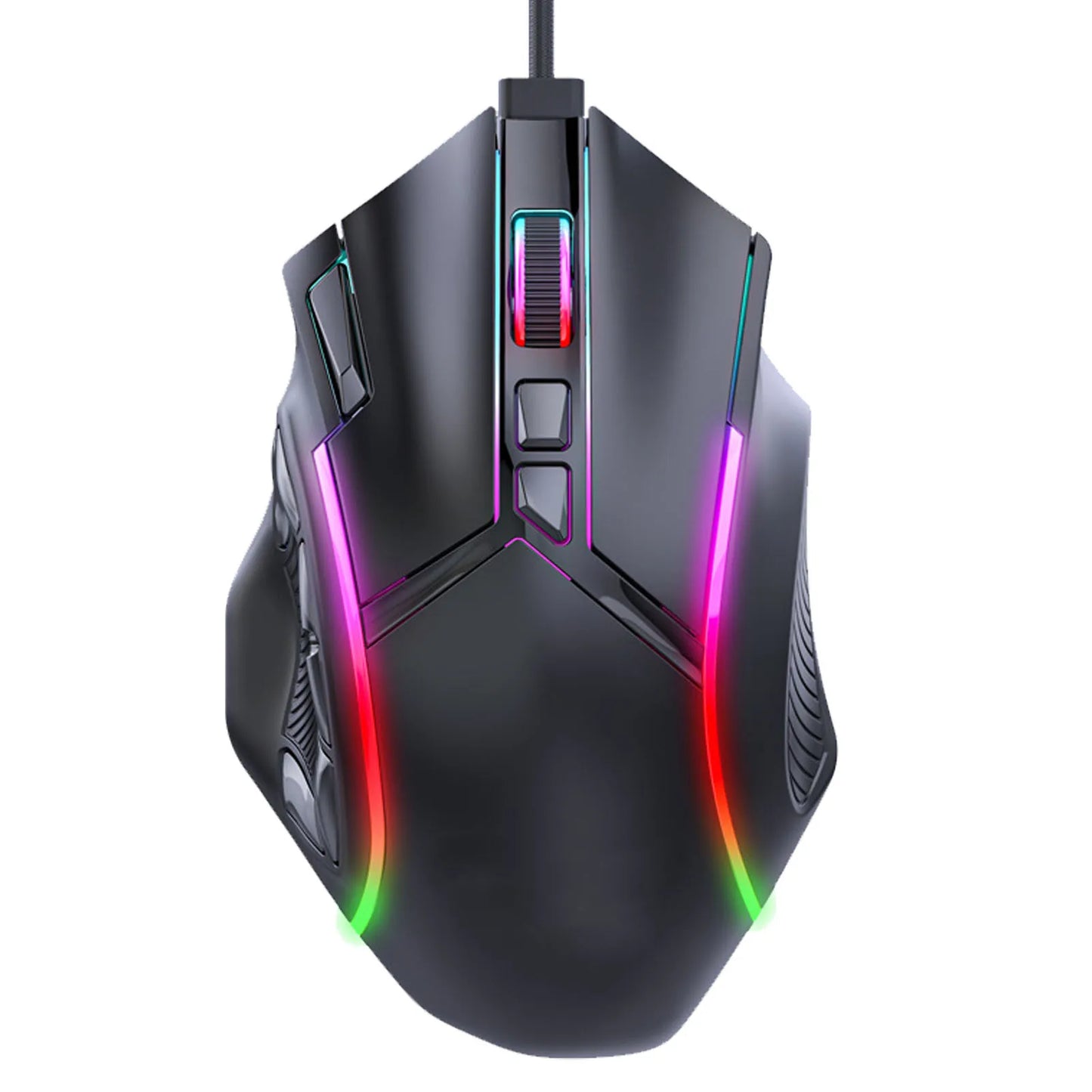 Mouse da gaming RGB cablato 12800DPI, 12 tasti, definizione macro, accessori di ricambio per computer, funzionamento fotoelettrico