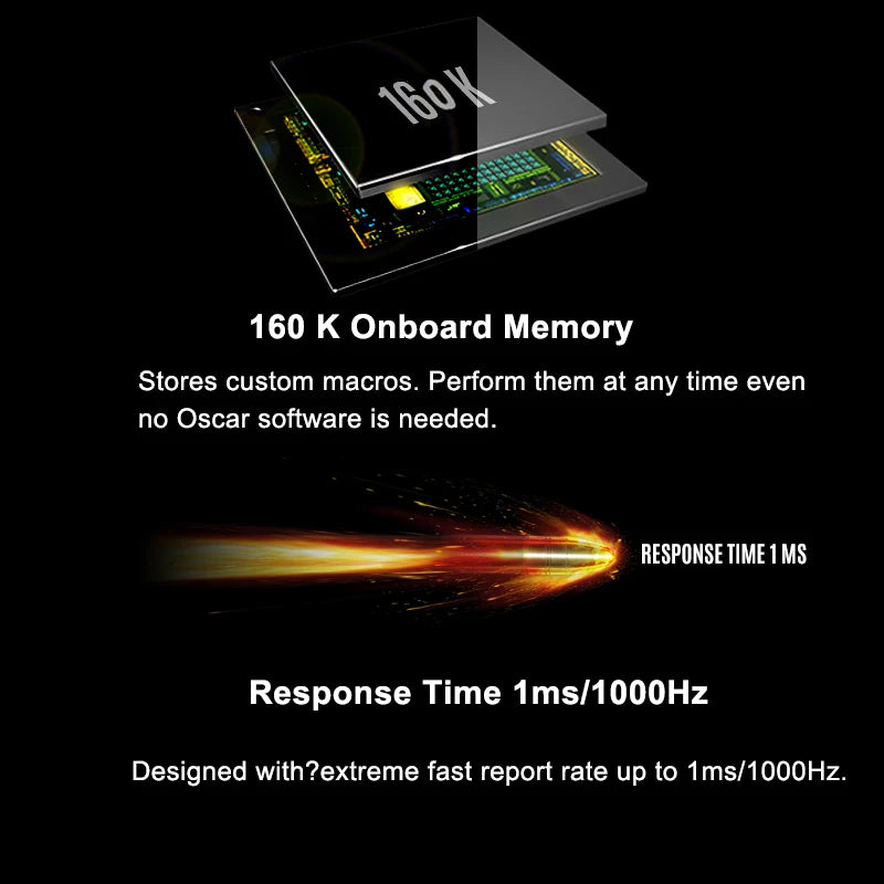Mouse gaming A4TECH X7 X-710BK Oscar, 2000DPI, 1000HZ, rotella 4D, memoria integrata 160K, Oscar Mouse Editor, senza driver