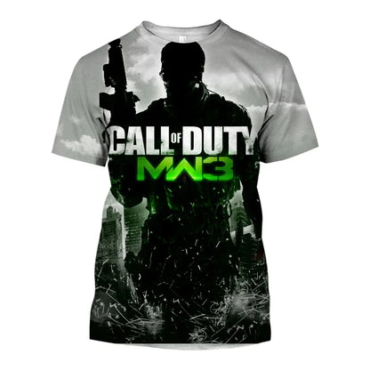 2024 Summer New Hot Call of Duty Game 3d Printed Men's T-shirt Fashion Casual Plus Size Loose Comfortable Breathable Top