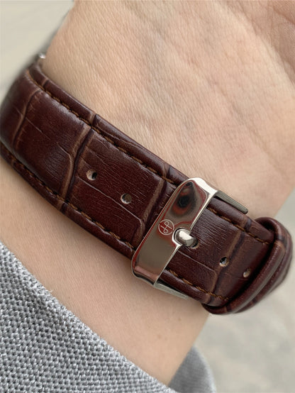 PABLO RAEZ Photos réelles Montre-bracelet de luxe pour homme Étanche Diamants Date Cuir Quartz Mode