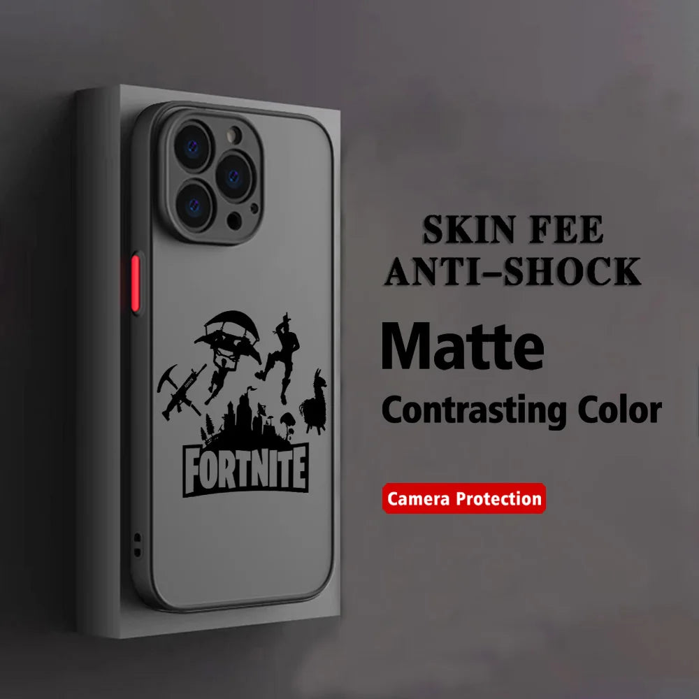 Capa para Telemóvel Hot Game F-Fortnites para Xiaomi Redmi Note 14 13 12 12S 11 11S 10 10S 9T 9S 8 7 Pro Plus 4G 5G, Tampa Traseira Transparente Mate