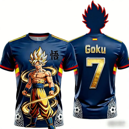 Camiseta casual Dragon Ball de verano 2026 para hombre, estampado 3D, manga corta, moda holgada, camiseta deportiva transpirable para mujer y niños