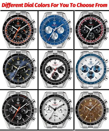 Reloj para hombre Watchdives New Wd1863 de cuarzo VK63, cronógrafo, cristal de zafiro abombado, resistente al agua, 39Mm, acero, marca líder, lujo, negocios
