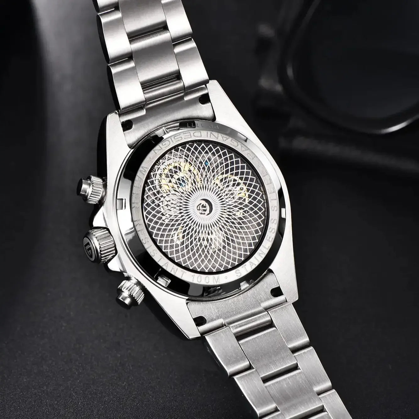 Reloj mecánico automático PAGANI DESIGN para hombre, de acero inoxidable, resistente al agua 10Bar, deportivo, de lujo casual para hombre