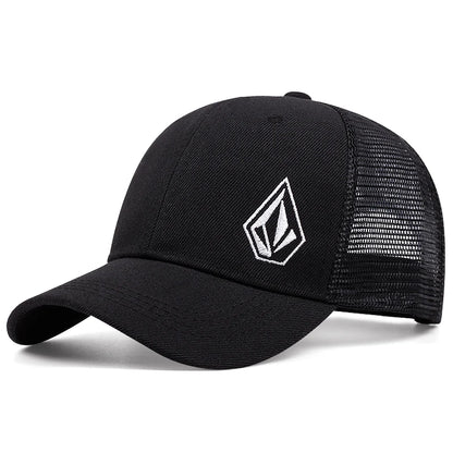 2025 Personalized Minimalist New Mesh Hat Diamond Embroidered Street Hip Hop Hat Skateboarding Hat Outdoor Sunshade Baseball Hat