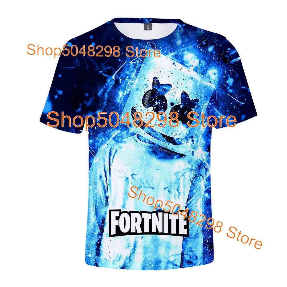 T-shirt Fortnite Bushranger per bambini, stampa 3D Banana Peely, T-shirt da uomo e donna, maglietta Battle Royale, top estivo, regalo di compleanno