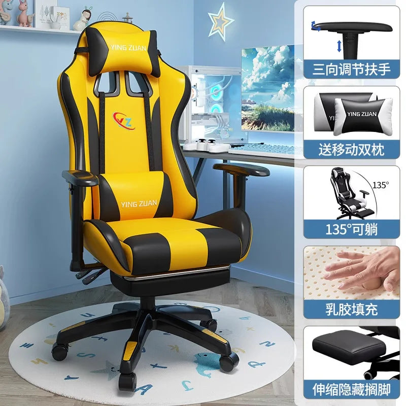 Silla gaming Silla de ordenador Asiento reclinable cómodo Juego LIVE Residencia estudiantil hogar Ergonomía para sedentarismo