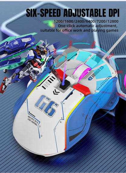 Mouse gaming cablato programmabile di fascia alta 12800dpi 12 tasti RGB per Windows IOS Home Office Laptop PC