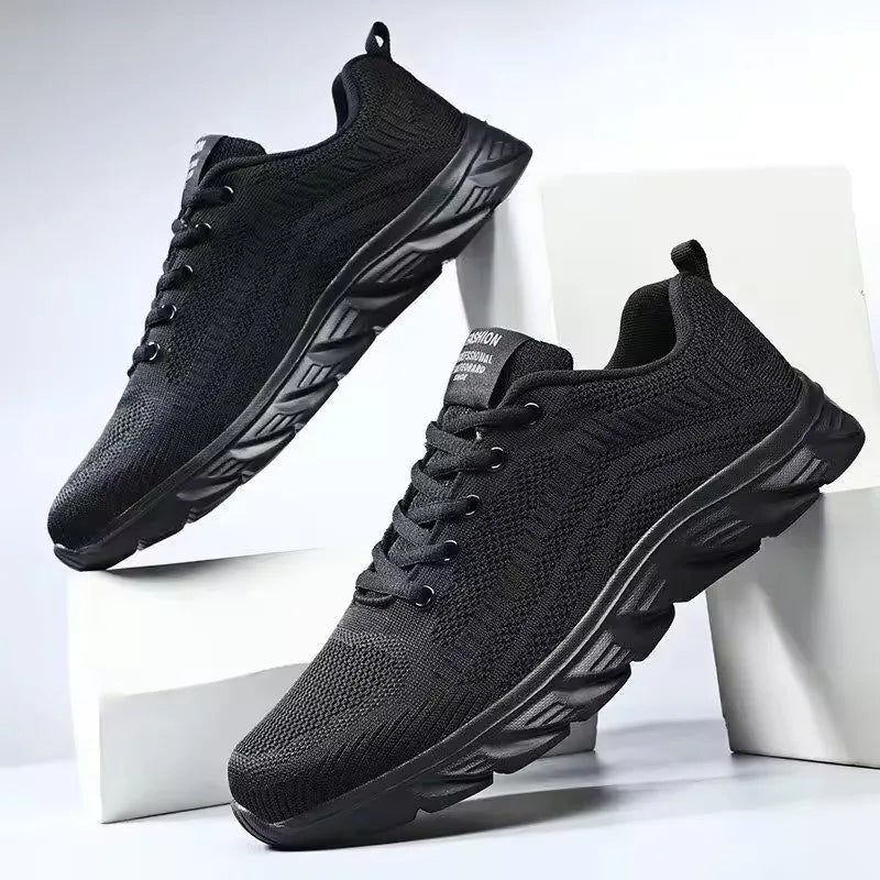 Zapatillas deportivas para hombre para correr y hacer jogging, sneakers casuales de exterior con cordones, malla transpirable ligera, para tenis y caminar al aire libre, tallas 39-46