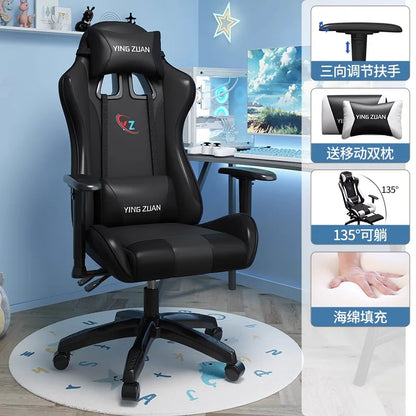 Silla gaming Silla de ordenador Asiento reclinable cómodo Juego LIVE Residencia estudiantil hogar Ergonomía para sedentarismo