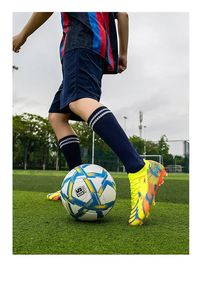 Nouvelles chaussures de football pour hommes, crampons antidérapants, chaussures de sport d'extérieur, chaussures de football ultralégères FG, crampons longs, baskets de match