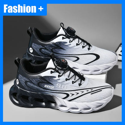 Unisex Sneakers Light Shock-absorbing Soft Soled Professional Running Training Shoes New Rotating Buckle Outdoor Running Shoes