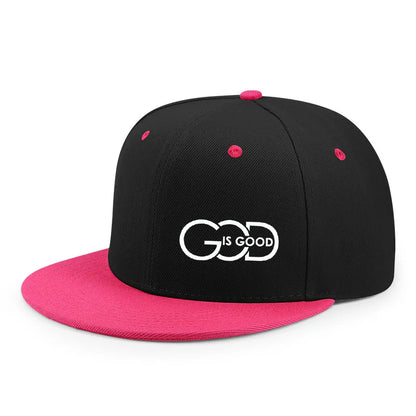 Unisex adjustable baseball cap street flat brim hat printed GOD IS GOOD casual headwear men and women fashion breathable outdoor