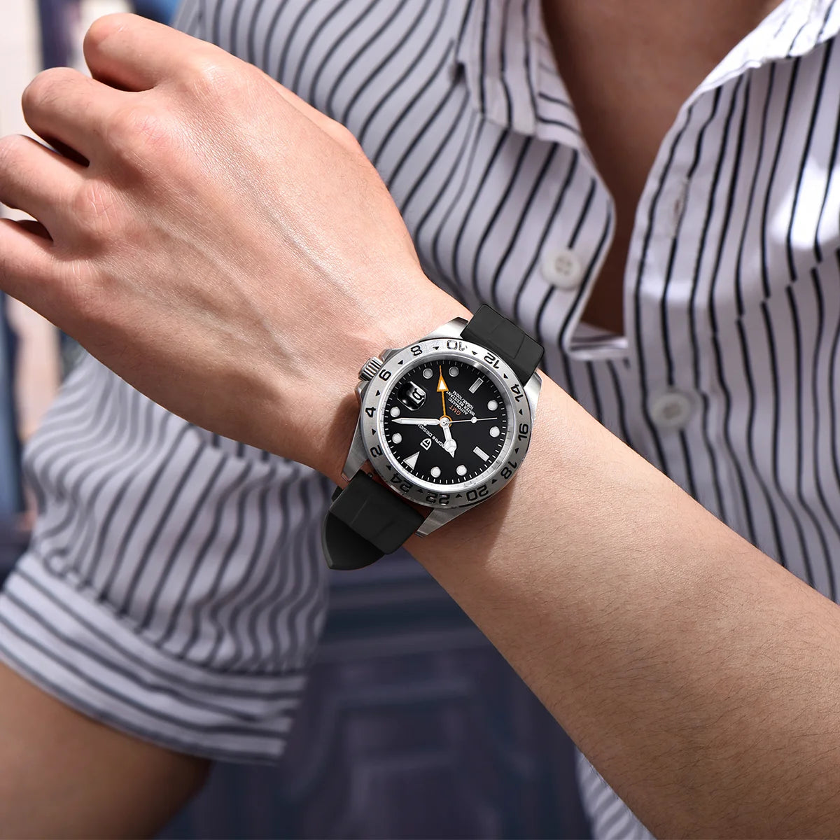 Pagani Design 2026 Nuovo orologio subacqueo da uomo 42mm in zaffiro, automatico meccanico GMT, impermeabile 100m PD1682